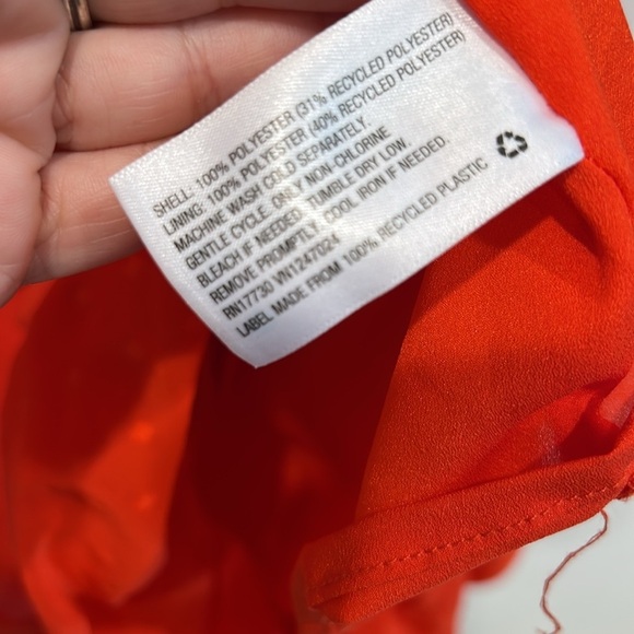 Alexis Red Orange Ruffled Angel Sleeve Maxi Dress women’s oversized small - Picture 6 of 7